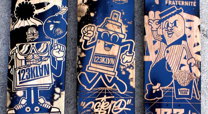 123KLAN x BANDIT1SM skate-decks