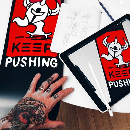 Keep Pushing by Meka x Darkstar Skateboards