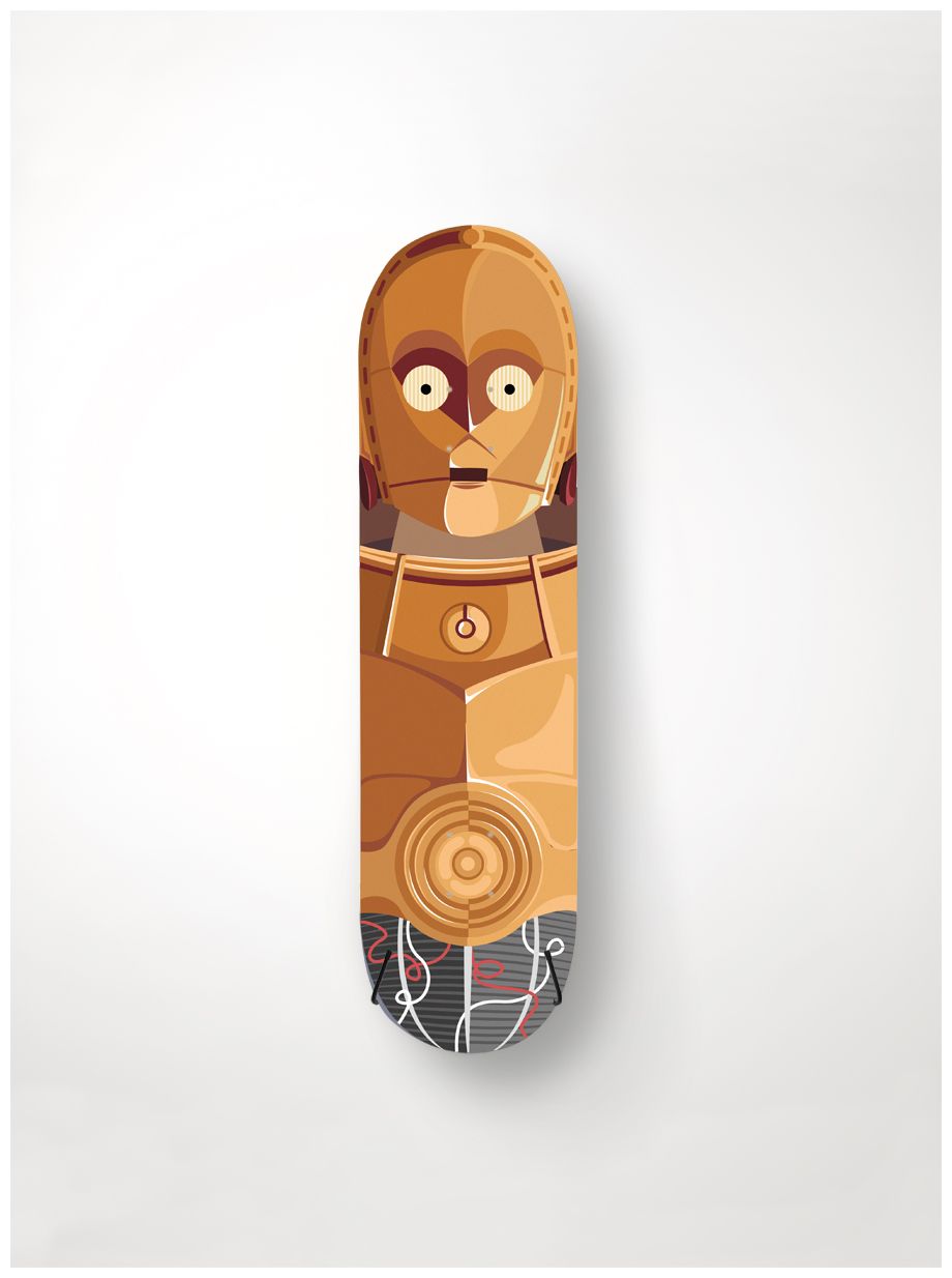 C3po Starwars skateboard by Sanja Cezek