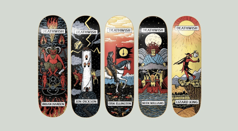 Deathwish Tarot serie skate decks