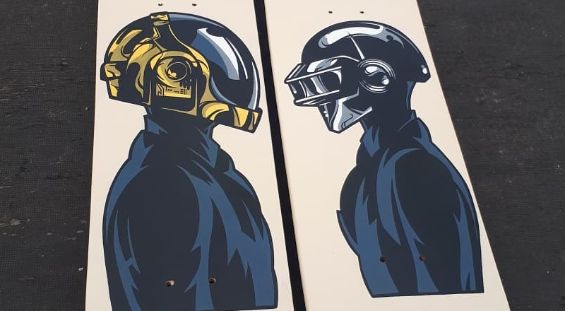 Daft Punk skate diptych by ze.toon
