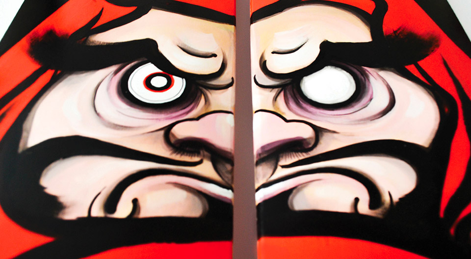 Daruma skate artwork by Noka