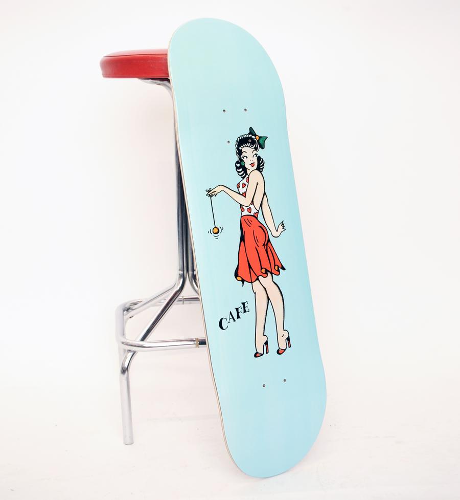 Pinup Series By Jimmie Tattoo Cafe Skateboard 2