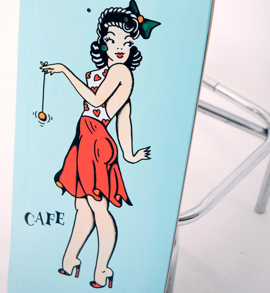 Pinup Series By Jimmie Tattoo Cafe Skateboard 3