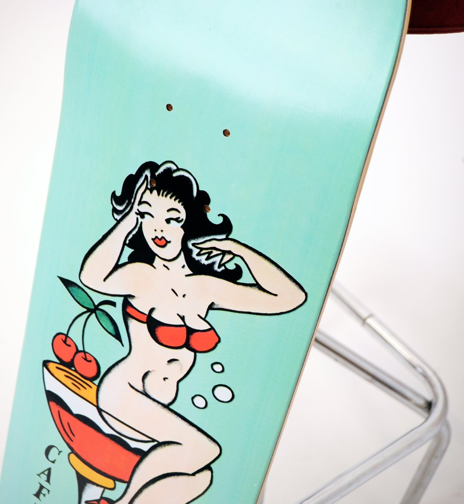 Pinup Series By Jimmie Tattoo Cafe Skateboard 5