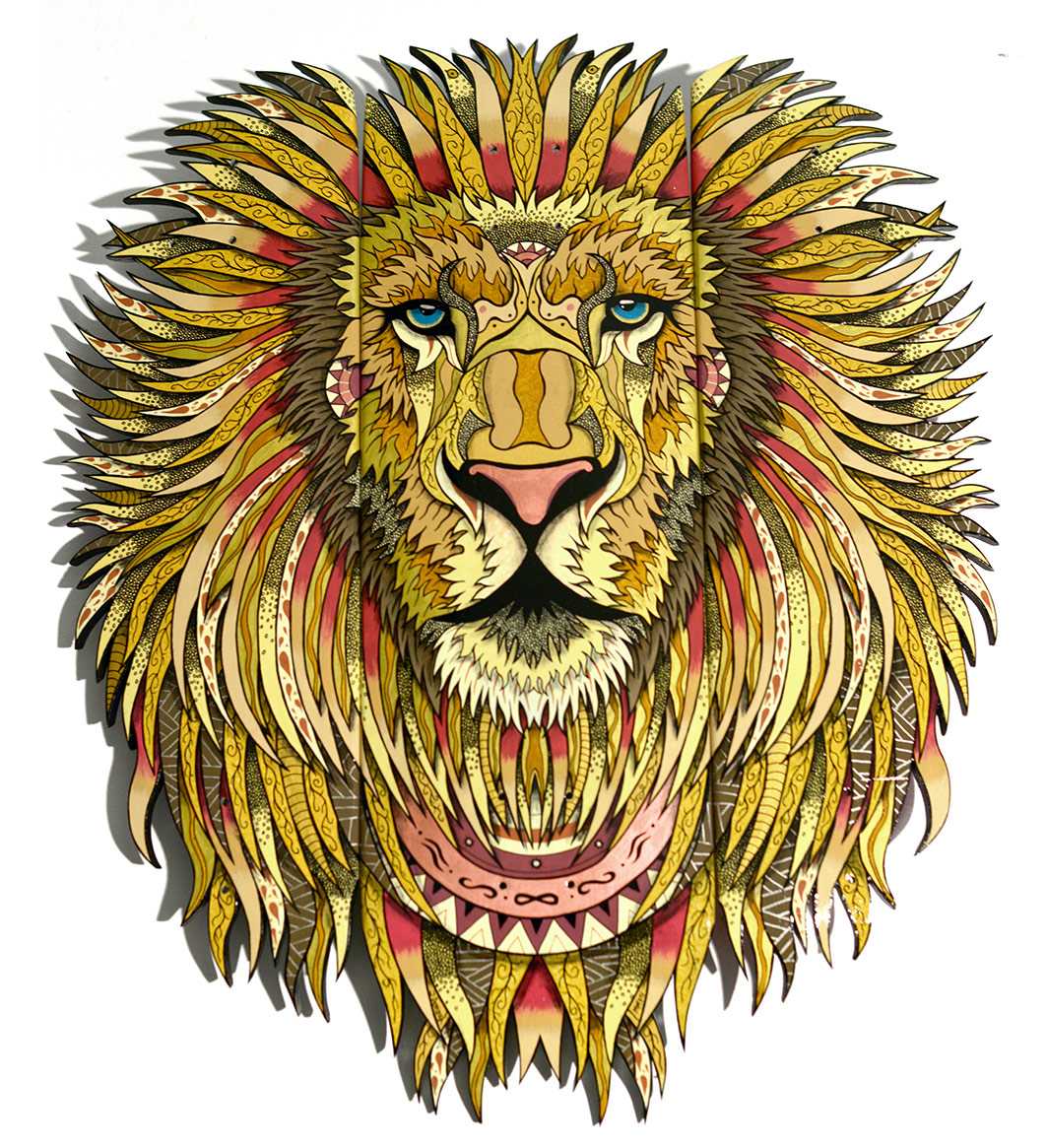 Lion Face Artwork By Julien Deniau