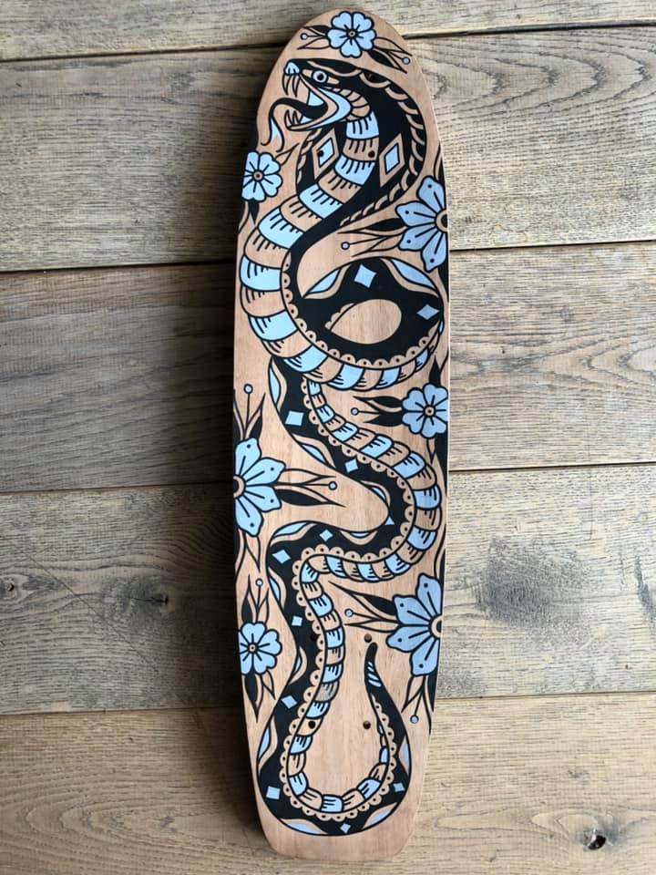 Custom Skateboard By Grom Tattooer 2