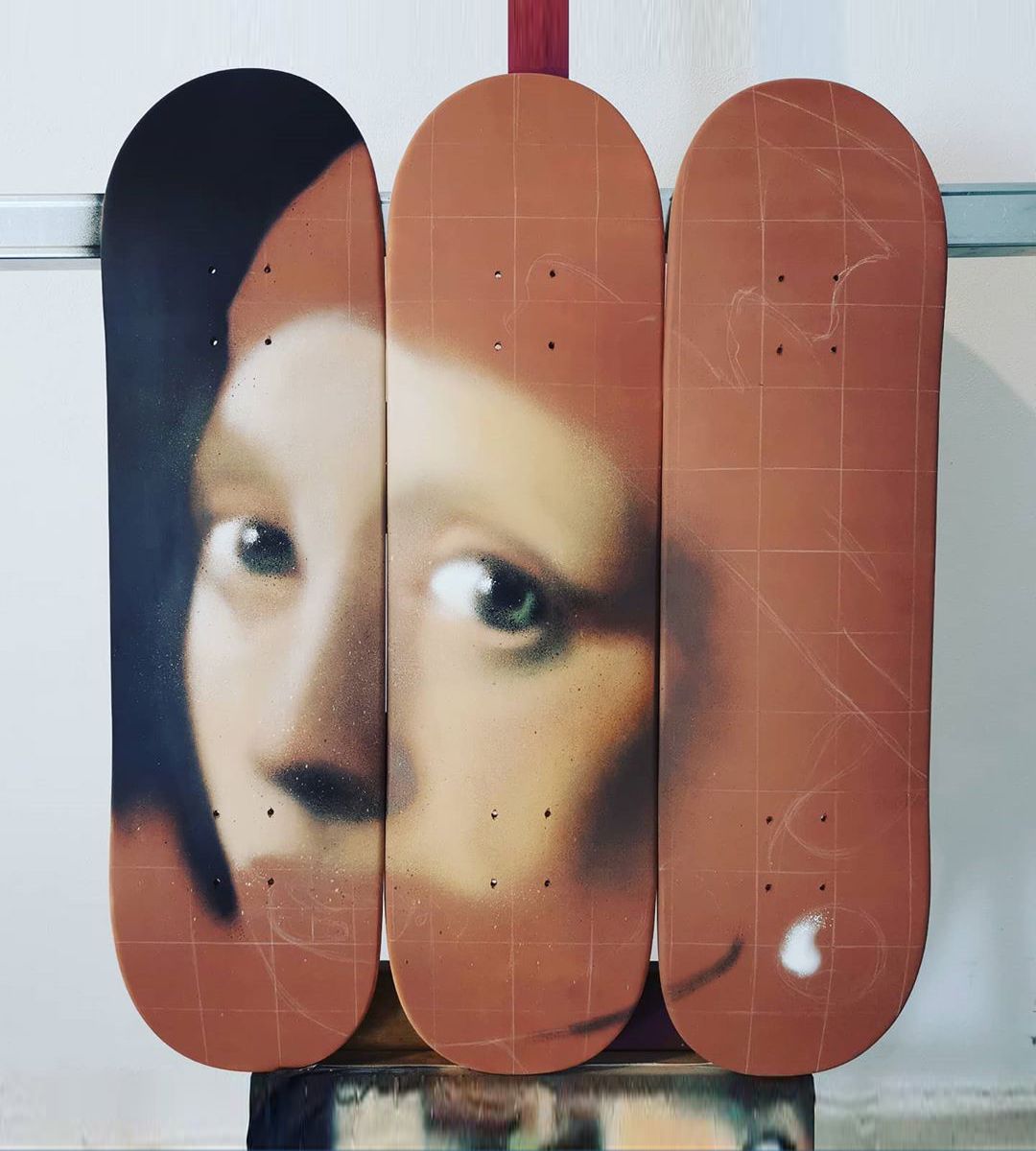 La Ragazza Con L Orecchino Di Perla Trittico Skateboards By Andrea Ravo Mattoni X Bonobolabo 3