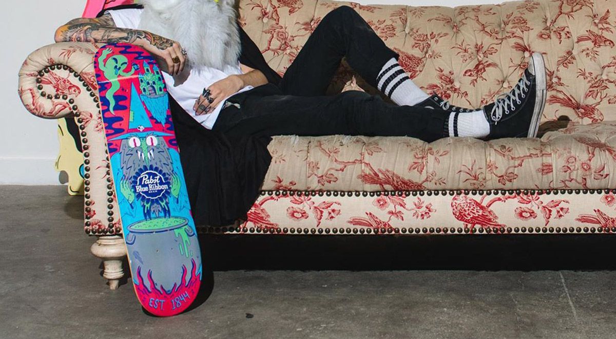 Ride With The Wizard Skateboard By Dakota Cates For Pabst Blue Ribbon
