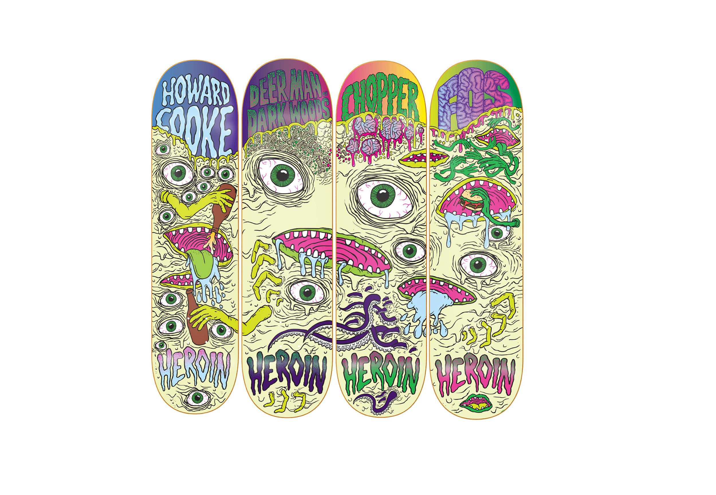 Toxic Mutation Series for Heroin Skateboards, 2010 