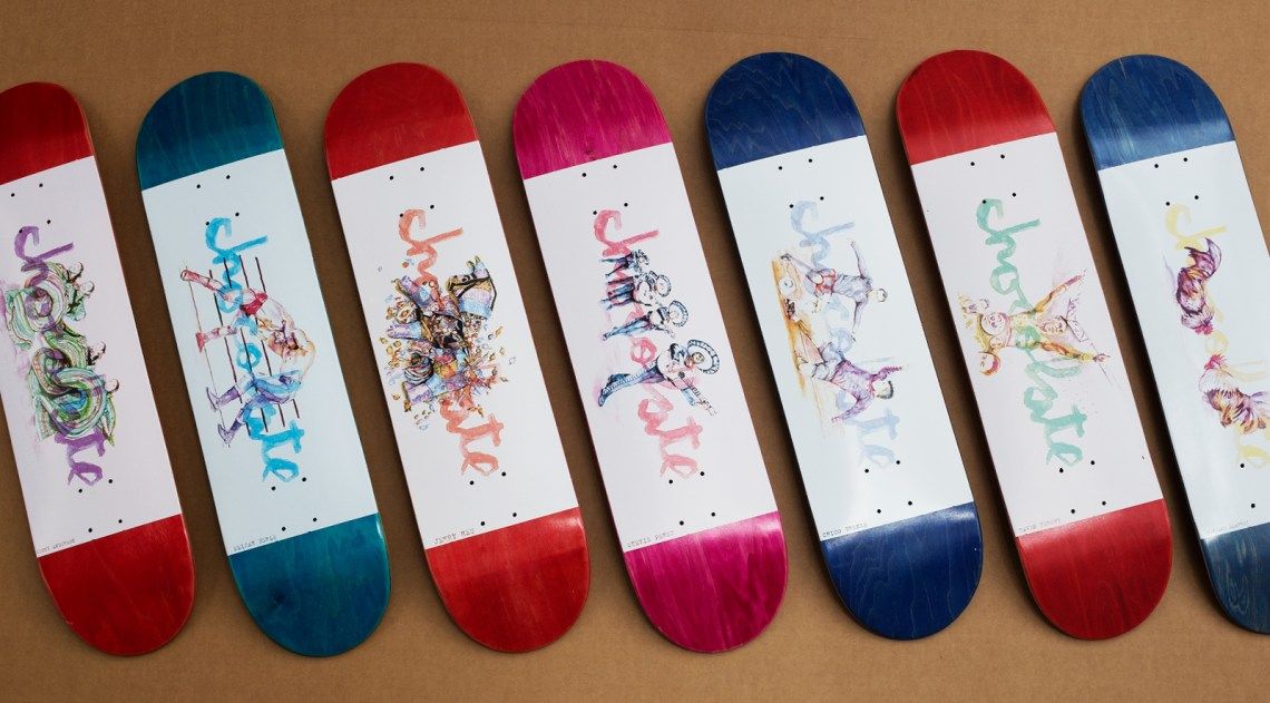 Toutes les boards de la Tradiciones series par CMG pour Chocolate Skateboards, 2016