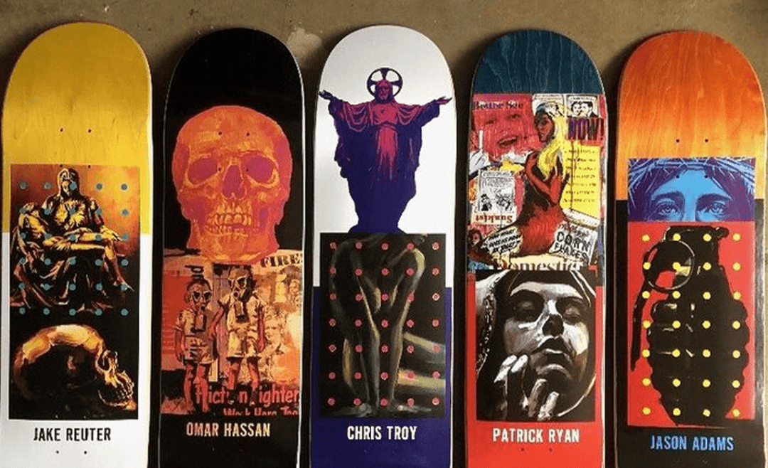 Juxtapose series by John M. Sollom x Black Label Skates