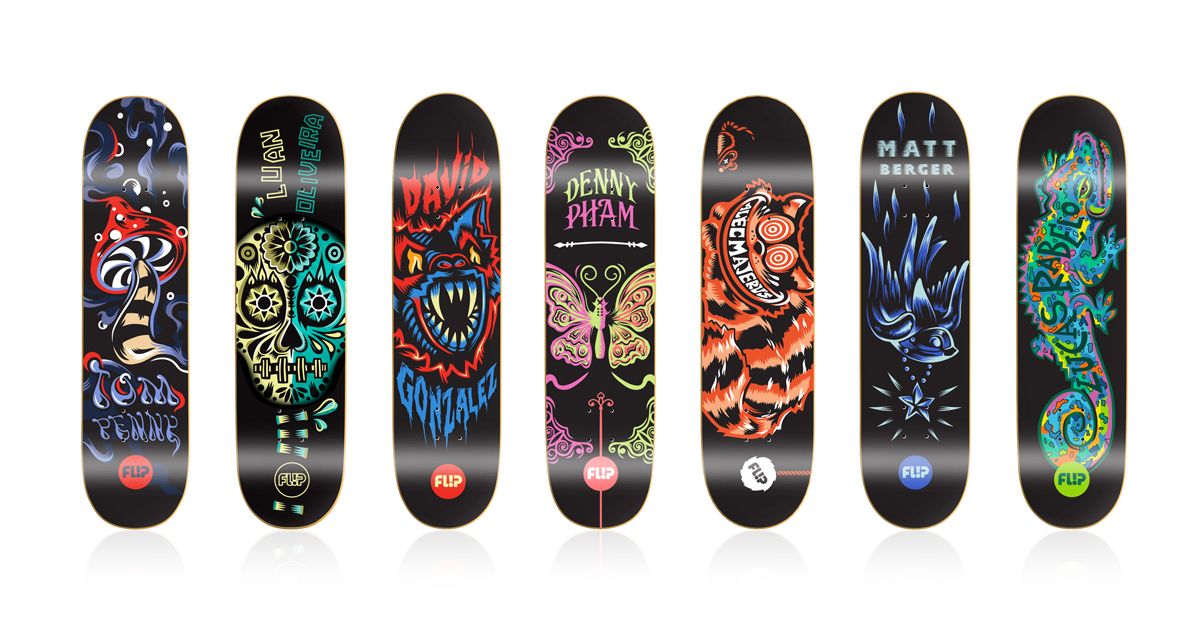Série "Blacklight" par Josh pour Flip Skateboards