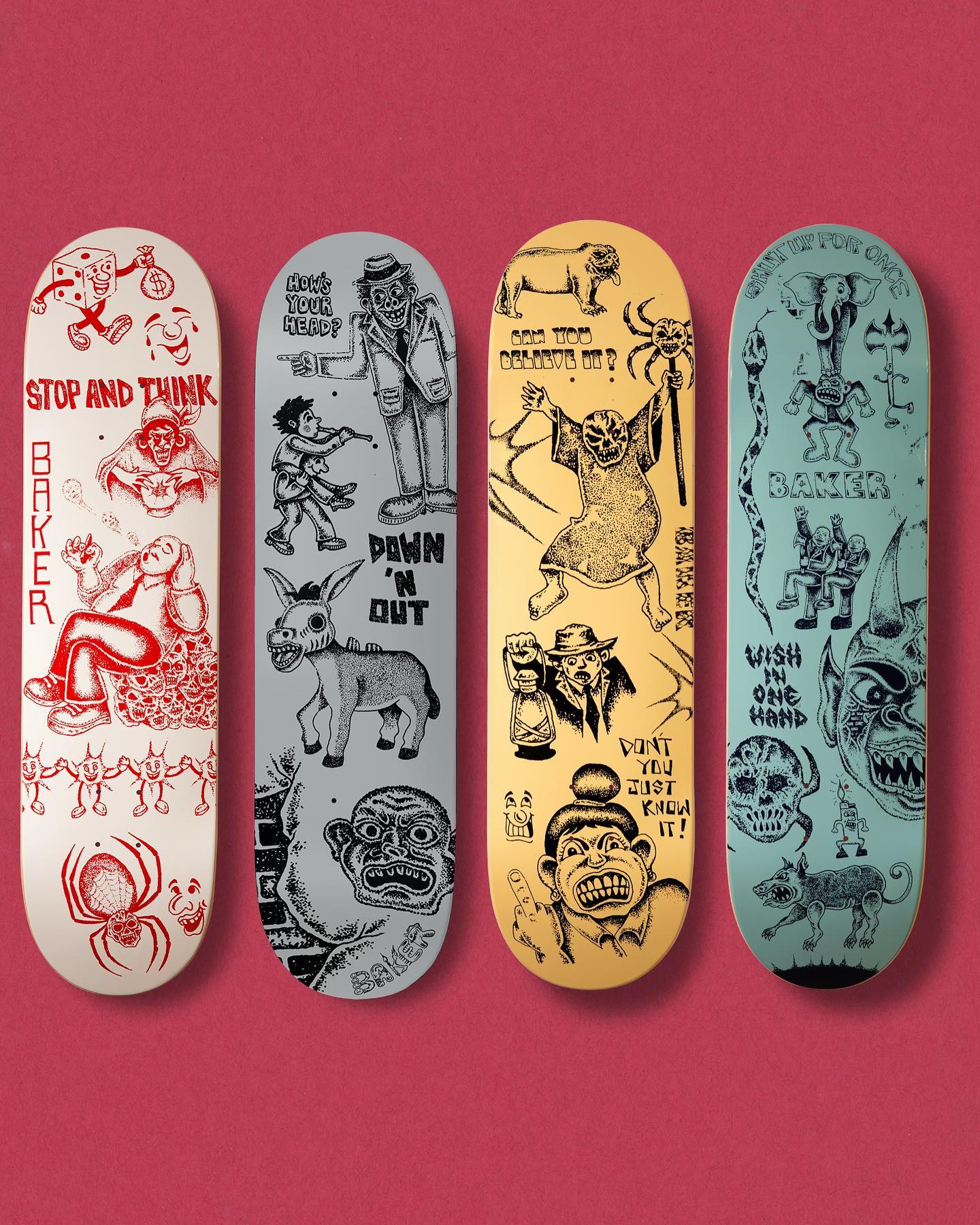 Stop and Think par Mike &lsquo;Lottie&rsquo; Gigliotti x Baker Skateboards