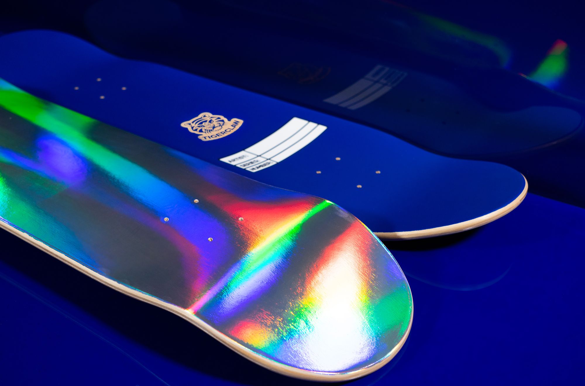 Iridescent skateboard by Tigerclaw Supplies